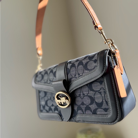 Coach Georgie Shoulder Bag | Chambray Denim (C4064) | Crossbody Strap | LIKE NEW - Picture 2 of 15